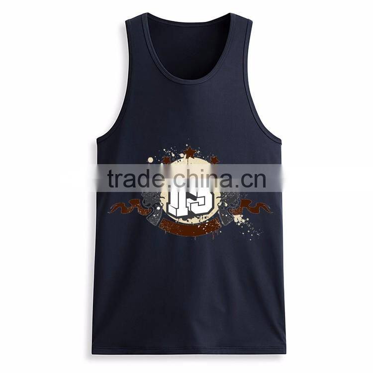 Custom printed design bulk mens fitness 95% cotton 5% spandex tank top