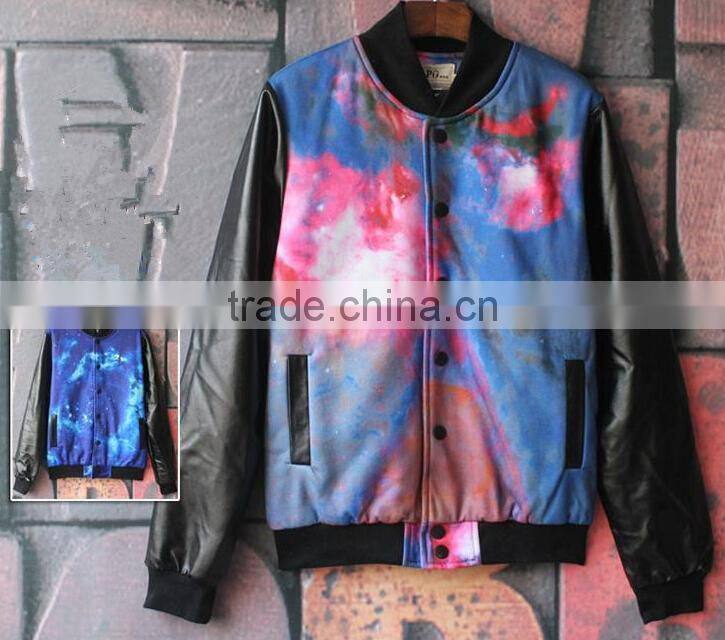 Hot sale custom fashion printing leather jacket china manufacturer