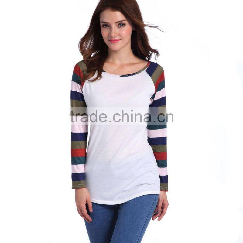 Fashion Patchwork Knit Autumn Long Sleeve Blouse Manufacture Wholesale Women Fashion Apparel 2017