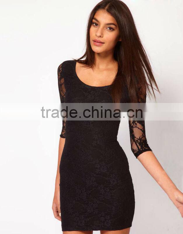 Exclusive Lace Dress With Cut Out Back Detail