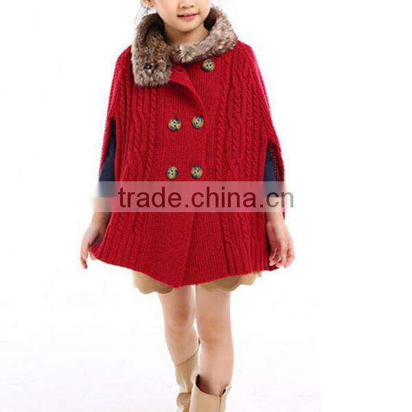 Latest Wool Sweater Fur Poncho Designs For Grils