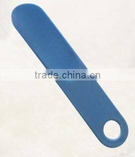 Plastic handle blue small shoe horn