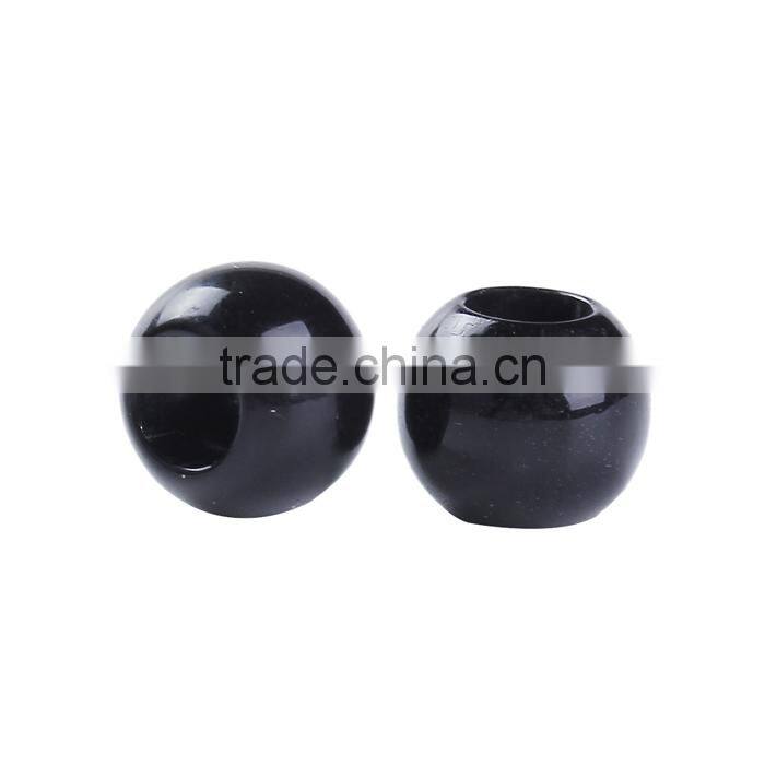 CCB Plastic European Style Beads Round Black