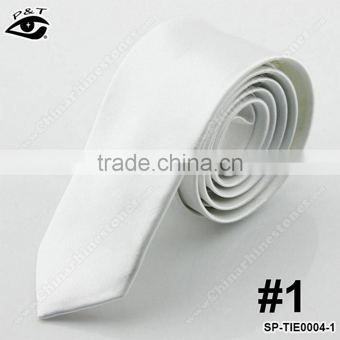 24 Colors Wholesale 100% polyster skinny ties for men skinny Men neck tie custom neckties fabric bow ties