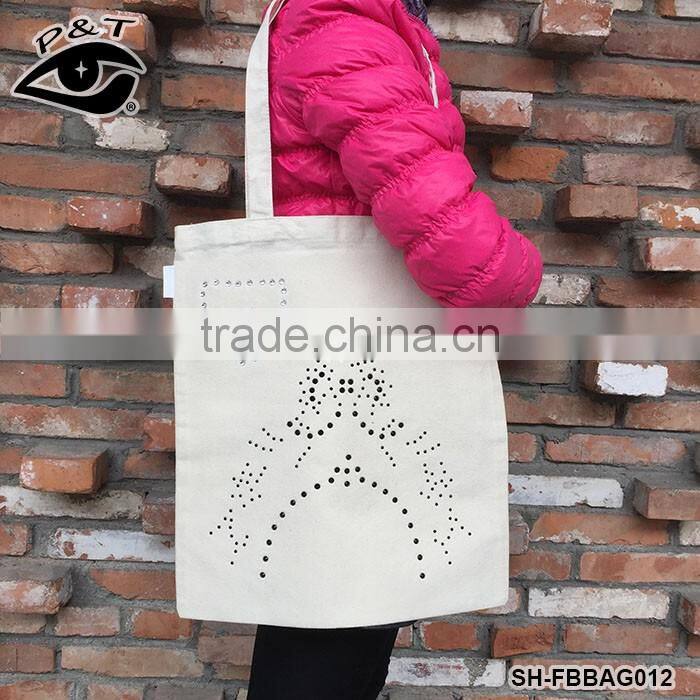 Large Capacity Rhinestone Women Canvas Transfer Tote Bag