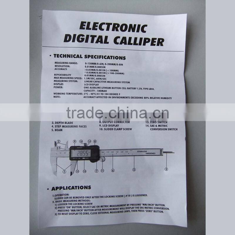 electronic digital caliper stainless hardened stainess steel digital vernier caliper 0-600mm