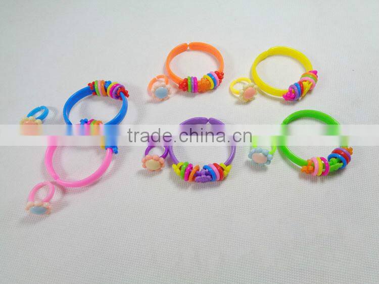 Fashion Plastic Bracelet Ring Set Jewelry Set for Kids-Bracelet+ Ring Set for Children's Day and Girls