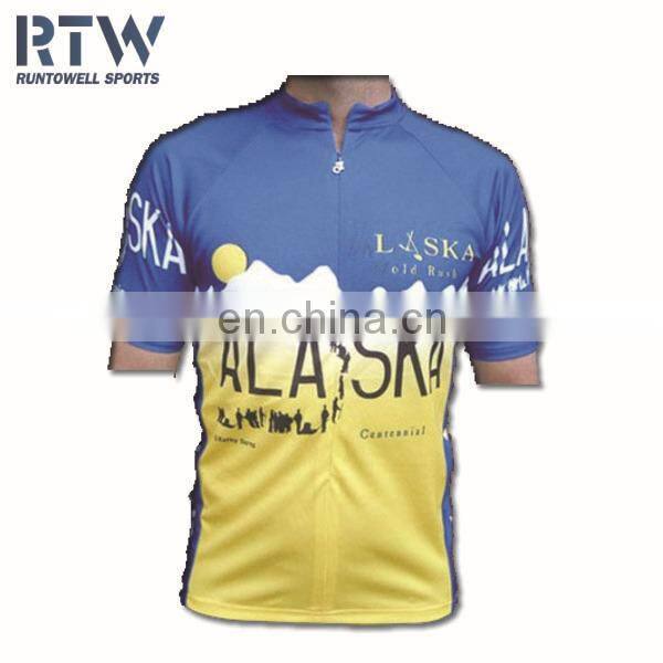 Mens hot promotional custom sublimation cycling jersey