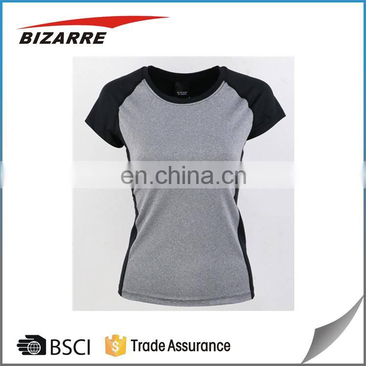 Women short sleeve plain fitted t shirts dry fit
