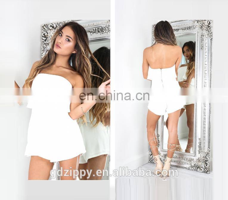 Wholesale New Arrival Woman Sleeveless Rayon Fabric Summer Fashion Playsuits 2017