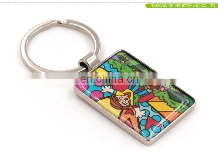 Factory Supply CMYK printed with epoxy metal Keychain
