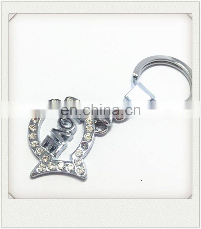 Fashion rhinestone animal metal keychain