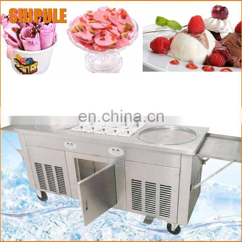 Factory Direct Sale Thailand Rolled Fried Ice Cream Machine Shanghai Factory