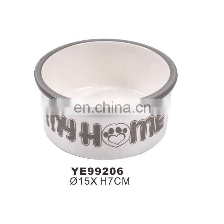 Hangzhou Tianyuan Blank Pet Dog Cat Food Feeding Ceramic Bowl