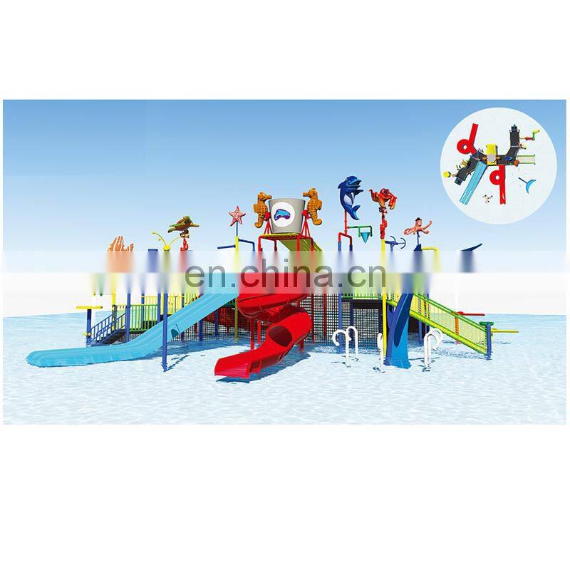 Kids and adults large fiberglass water playground water park Interactive entertainment recreation facility water house