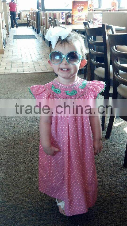 children Brown corduroy Smocked Romper baby winter clothing