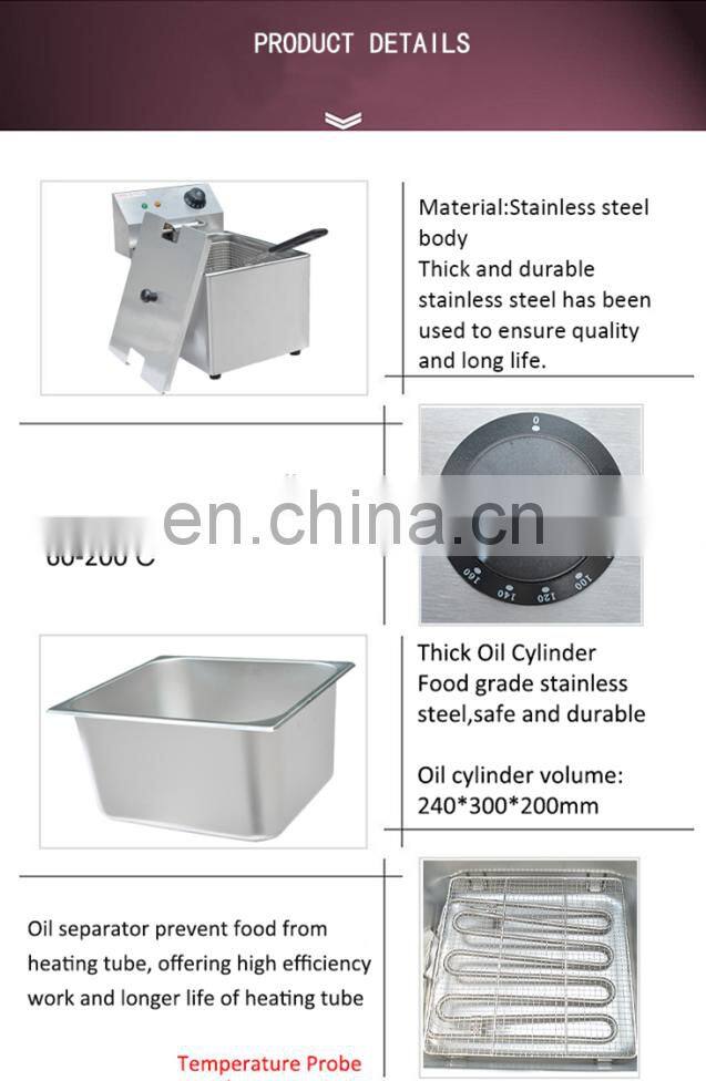 CE Approved New Type Commercial Electric Deep Fryer Stainless Steel Single Tank potato chips fryer machine Free Shipping