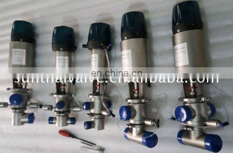 Compatible new design sanitary automatic control 3 way reversing valve for fluid change over