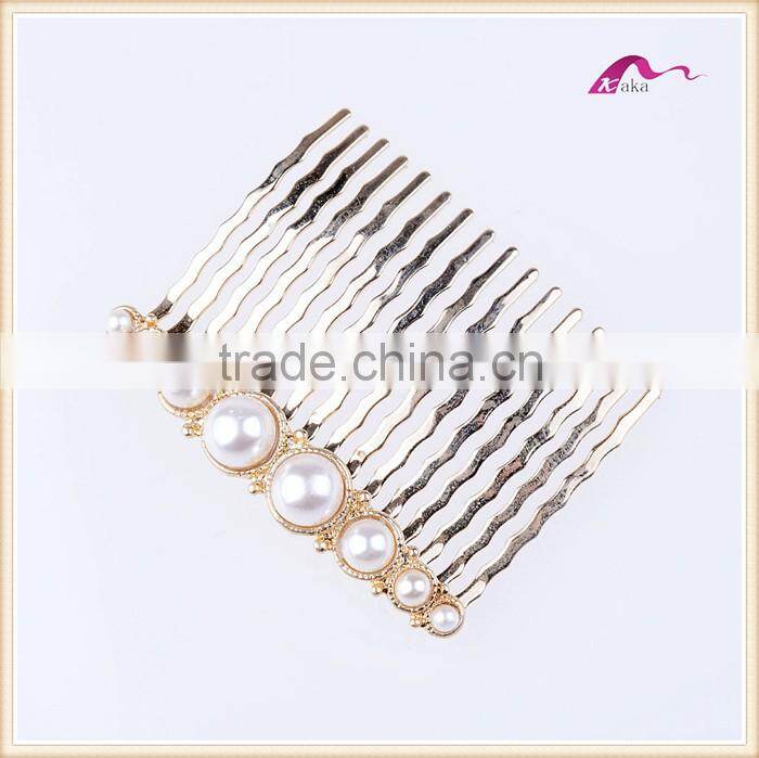 Beautiful Gold Pearl Decorative Hair Comb Clip For Wedding Accessories
