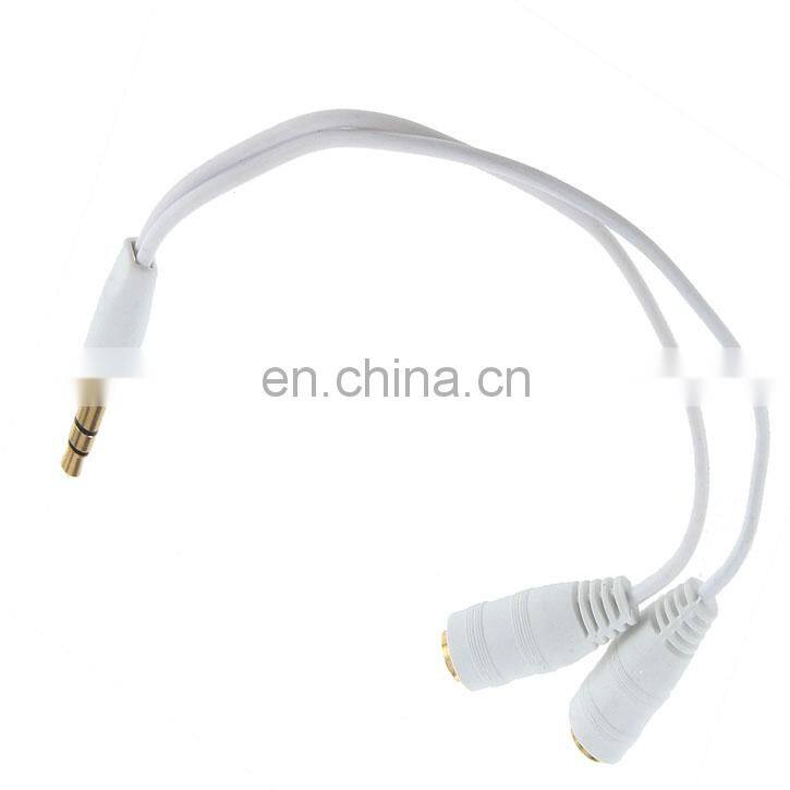 3.5mm Earphone Cable Adapter Headphone Splitter Cable Adapter Jack Male to 2 Female
