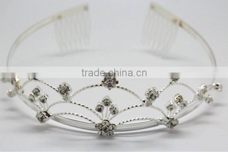 jewelry Wholesale Fashion Clear Rhinestones Tiara&Crown For Bridal