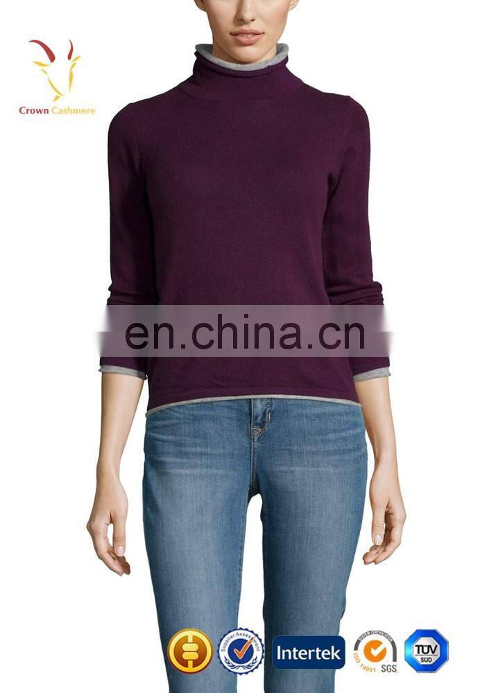 Winter New Fashion Ladies Turtleneck Cashmere Pullover Sweater