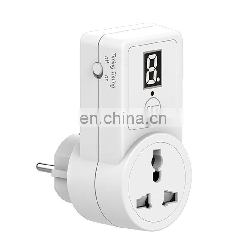 Digital Countdown Timer Switch Universal Socket Plug-in Time Control Phone Battery Electric car charge Electric EU Plug 10A