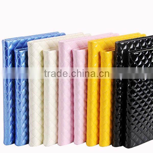 OEM stationery Faux leather upholstery fabric diamond lattice pattern notebook leather lattice notebook