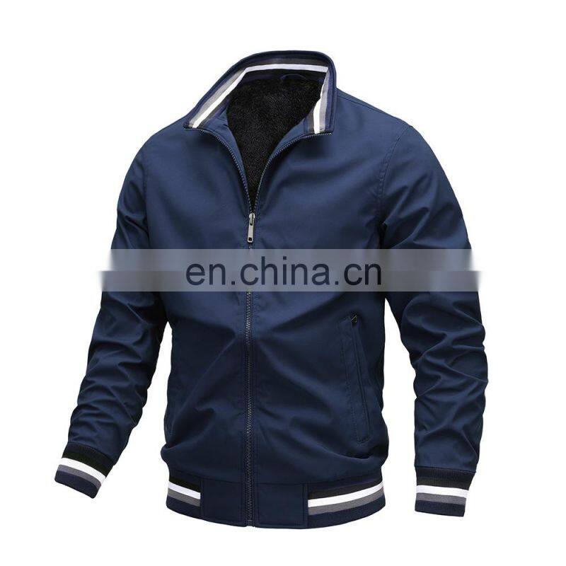 2021 Amazon factory direct sales European and American casual jacket men's autumn sports solid color jacket