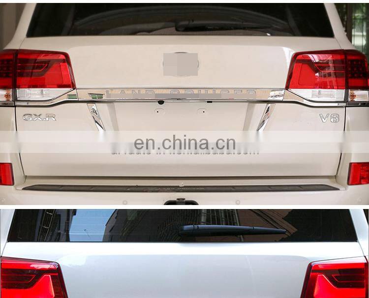 ABS Chrome Rear Trunk Lid Cover Trim With LED For Land Cruiser 2016+