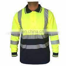 Custom design workwear Hi Vis Polo Shirts Working shirts long sleeve polo shirt