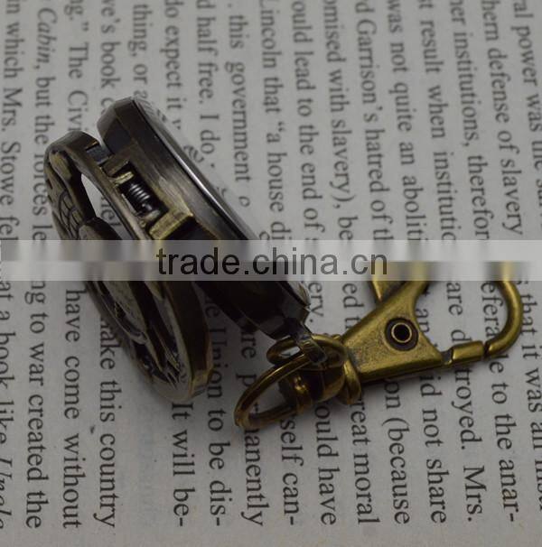 key watch with holder retro bronzed metal suit quartz pocket watch
