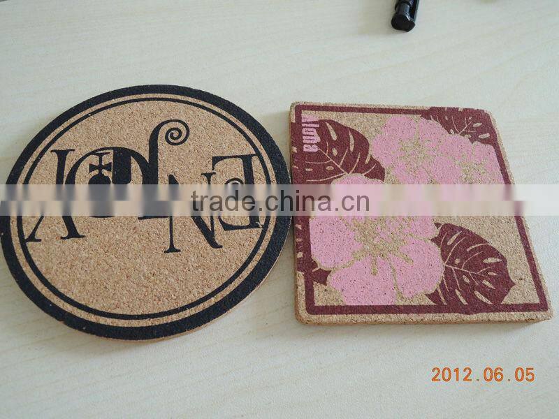 cork board coaster set in bulk, beer drink coaster in a set with box