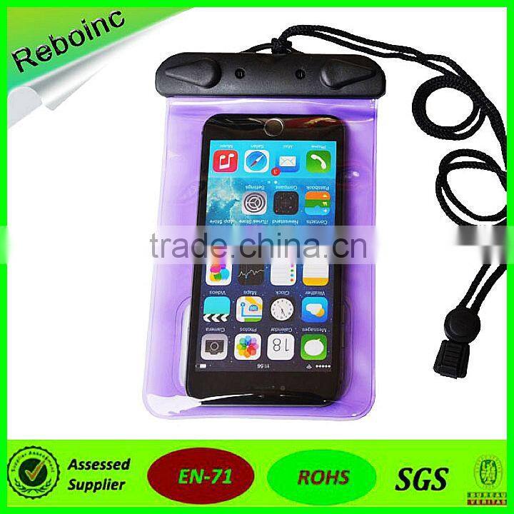 new fashion shining drift sand star dry bag waterproof phone bag case for iphone 6 plus purple blue