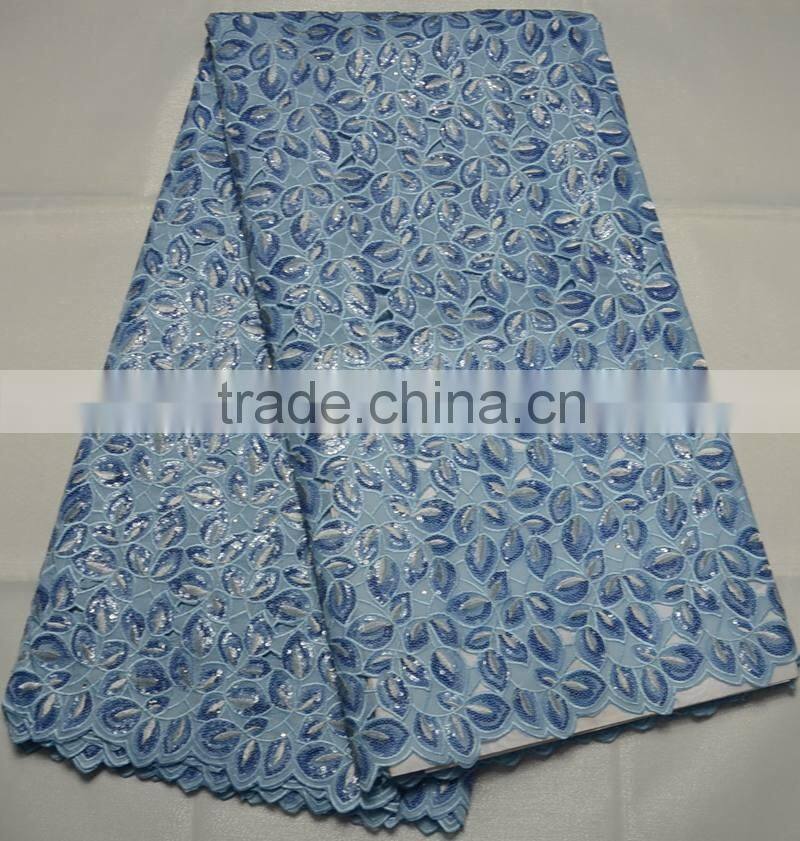 High quality last design Korea double organza embroidery lace fabric L398-9