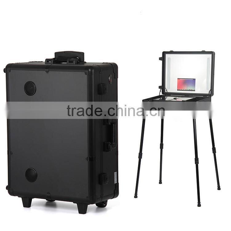 Promotional Aluminum Trolley cosmetic makeup case with touch screen