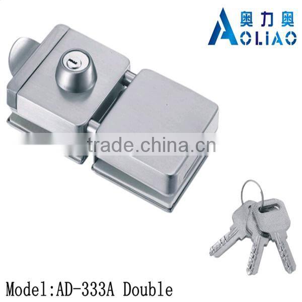 Hot sale AD-333A stainless steel double glass door lock