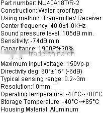 High quality waterproof ultrasonic sensor NU40A18T/R-2