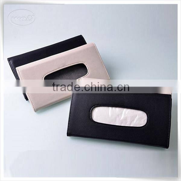 Christmas season hot promotion leather car visor tissue holder for home