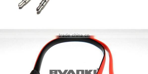 new products 2016 2 in 1 Stereo 3.5mm 2 male to 1 female car audio aux stereo cable free samples