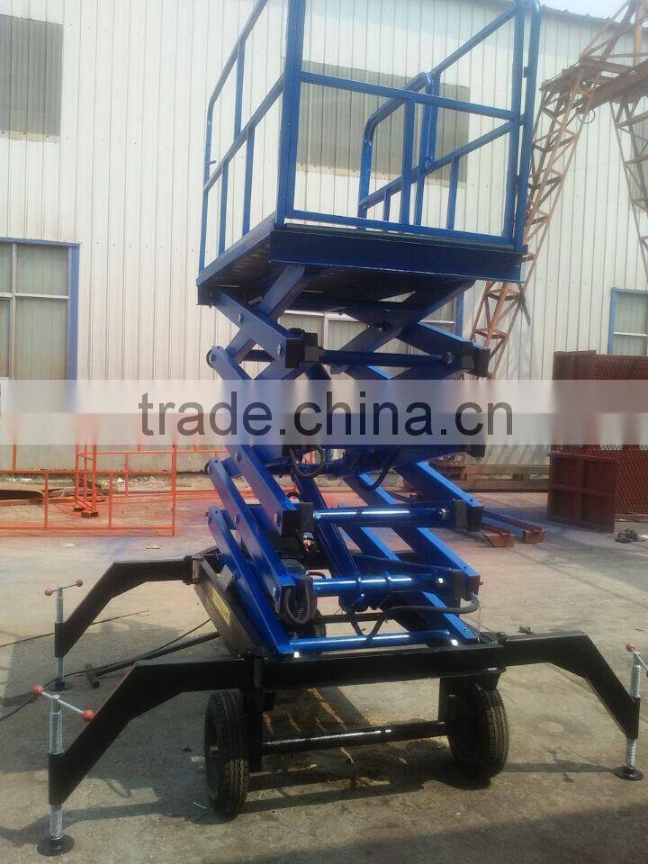 12m vertical hydraulic mini scissor aerial lifter/tower scissor lift