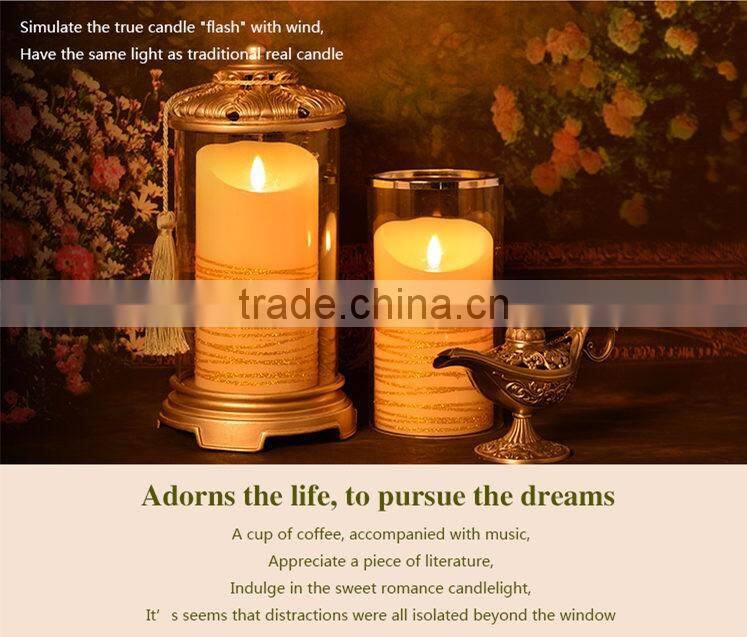 remote control set of 3 real wax flameless LED pillar candles