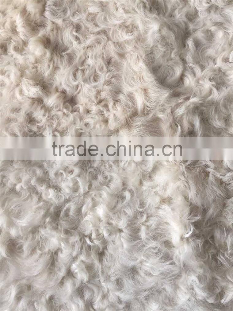 Good Quality White Lamb Fur Plate / Real Lamb Skin