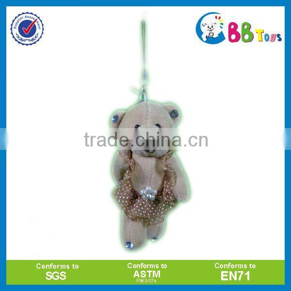 Customized plush keychain with logo wholesale promotion toy plush teddy bear keychain