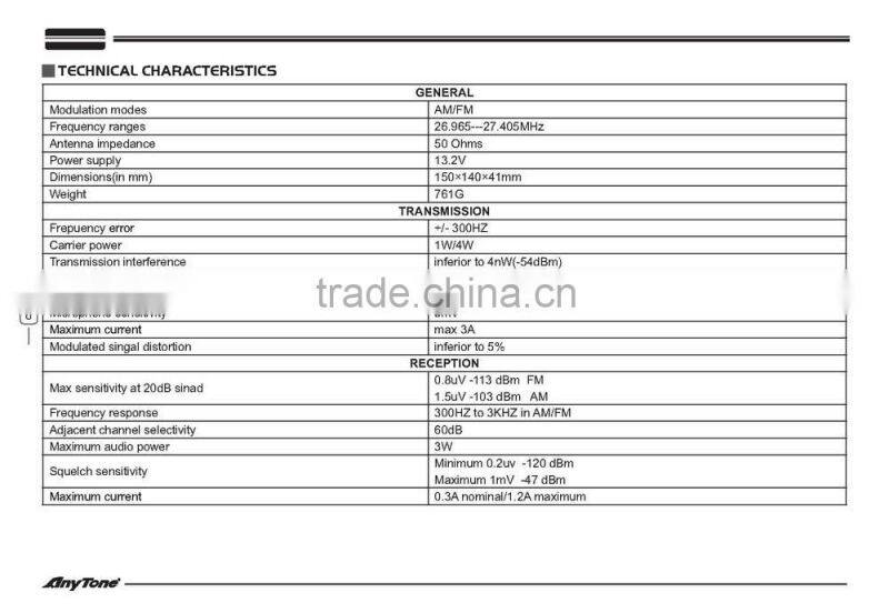 Low cost Anytone AT-310M CB radio AM/FM