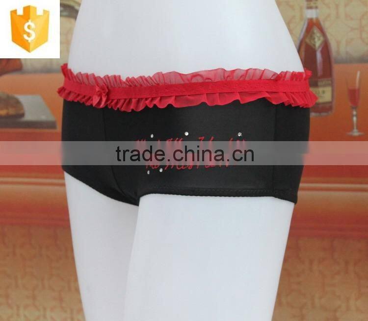hot sell comfortable sexy girls panty,lace waistband and printed panty