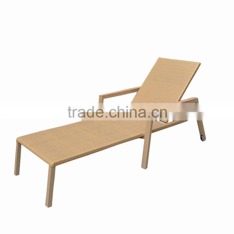 Wicker Teak Handrails With Wheels Rattan Product Modern Outdoor Lounge Chair