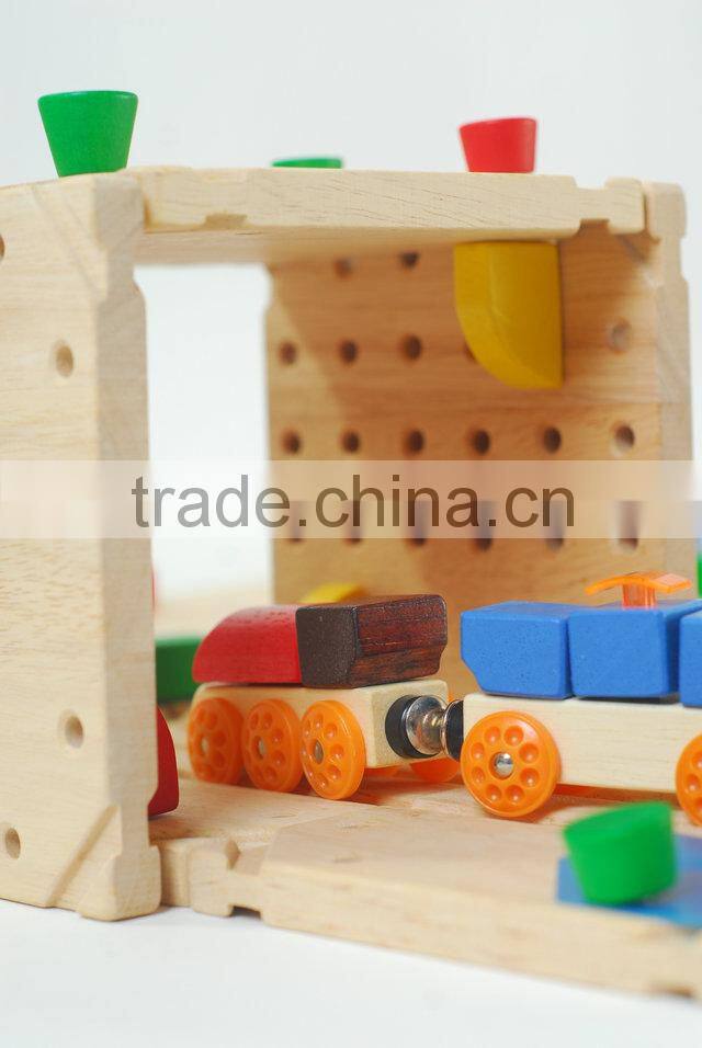 Wooden toy train tracks sets for kids