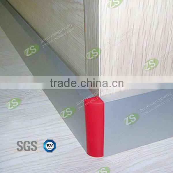 80mm high fire retardant silver brushed aluminium skirting board