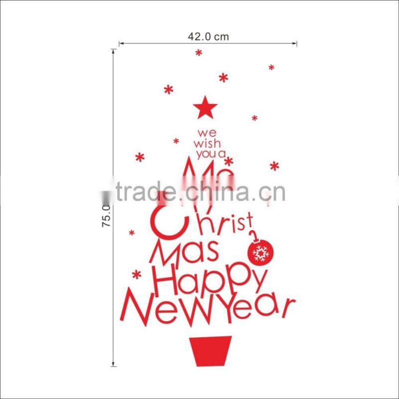 Removable Red Christmas tree Wall Sticker Art Vinyl Mural DIY Quote Room Decor